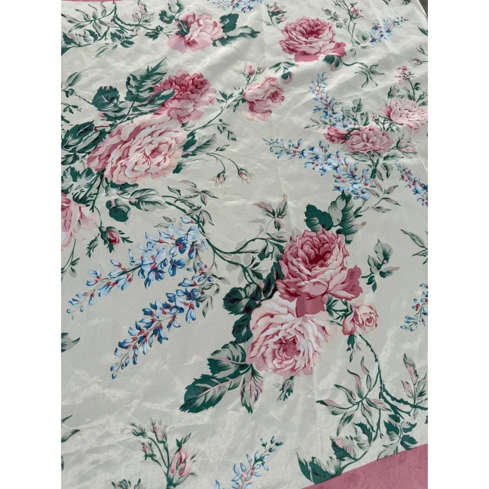 Floral‎ Cottagecore Scarf Pink Rose Print Square Head Scarf Coquette